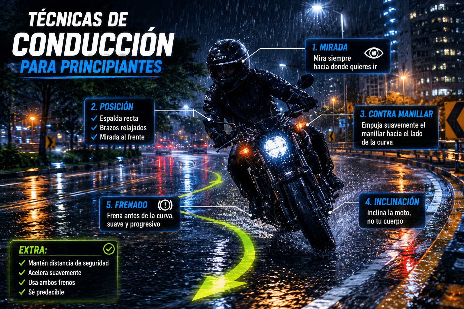 Técnicas de conducción en moto para principiantes