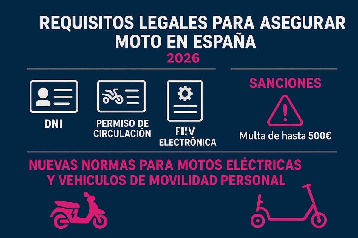 Requisitos legales para asegurar una moto en España