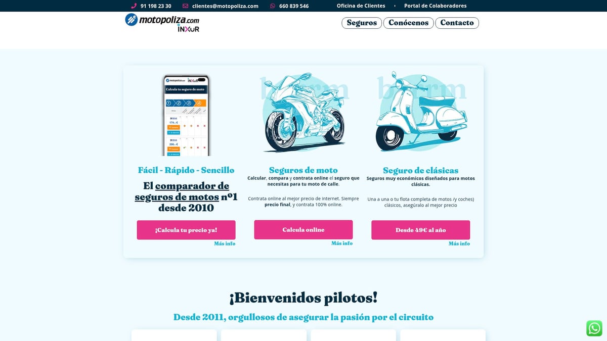 Comparador de seguros de moto de Motopoliza.com