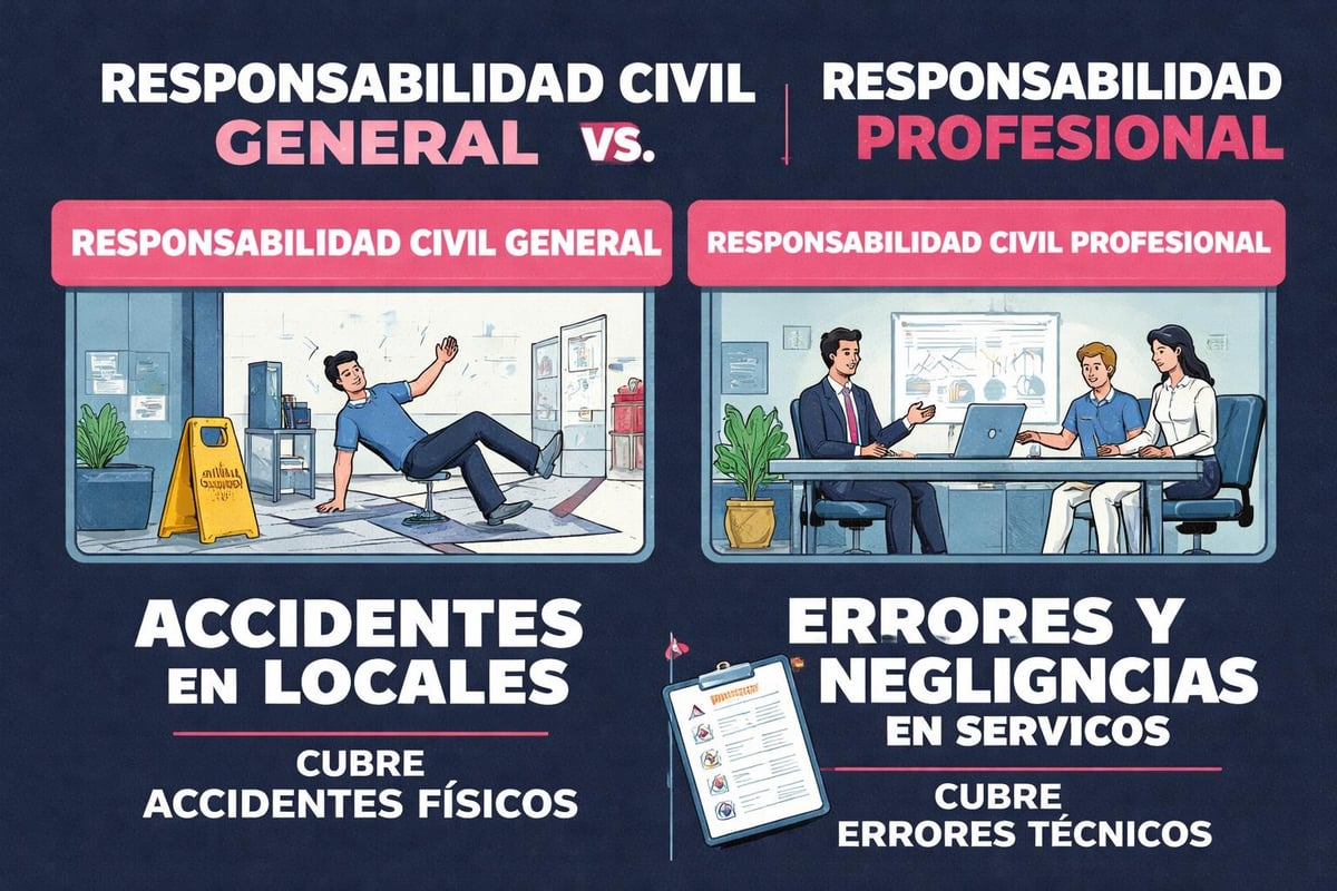 Diferencias entre seguros de responsabilidad civil general y profesional