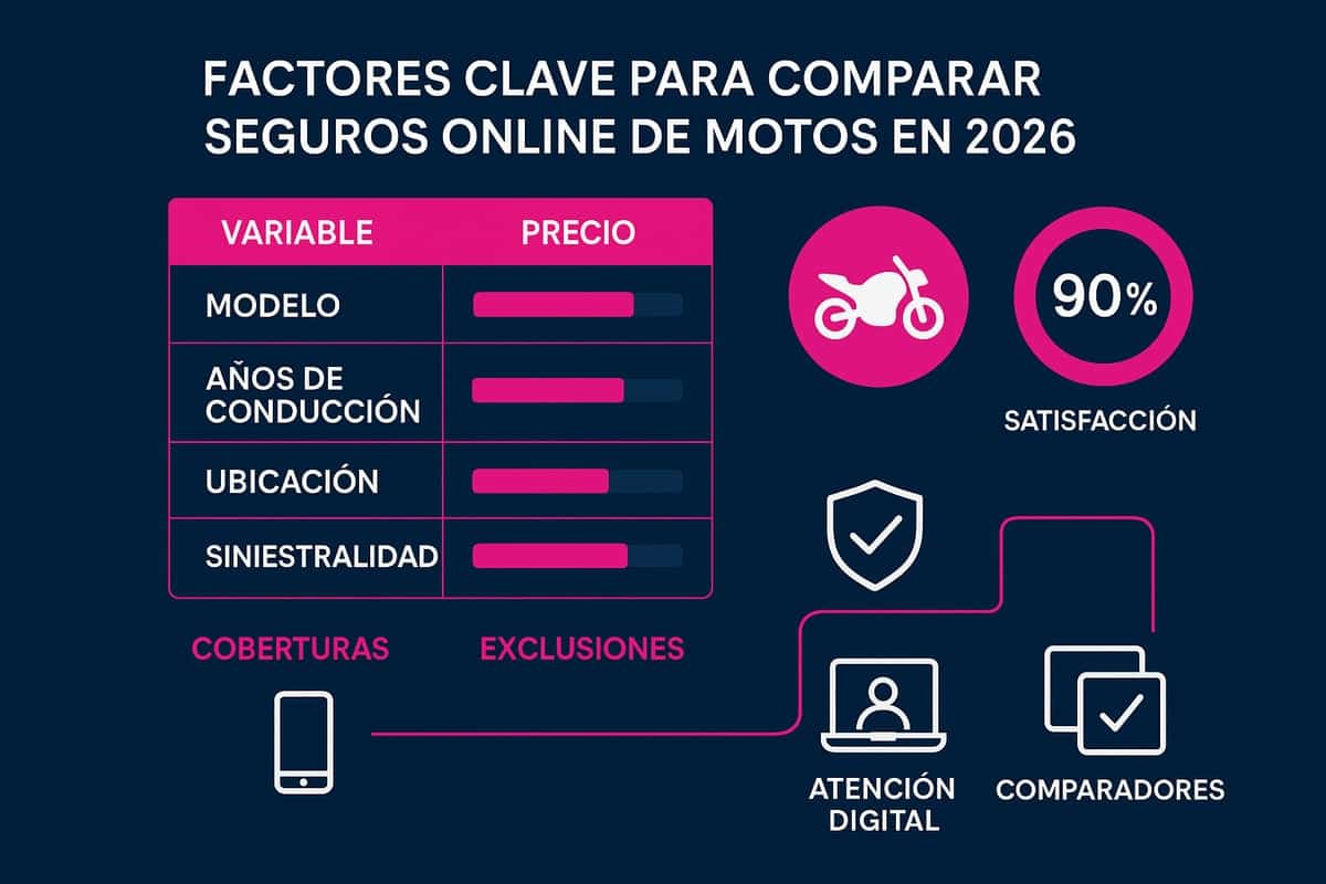 Factores clave para comparar seguros online de motos