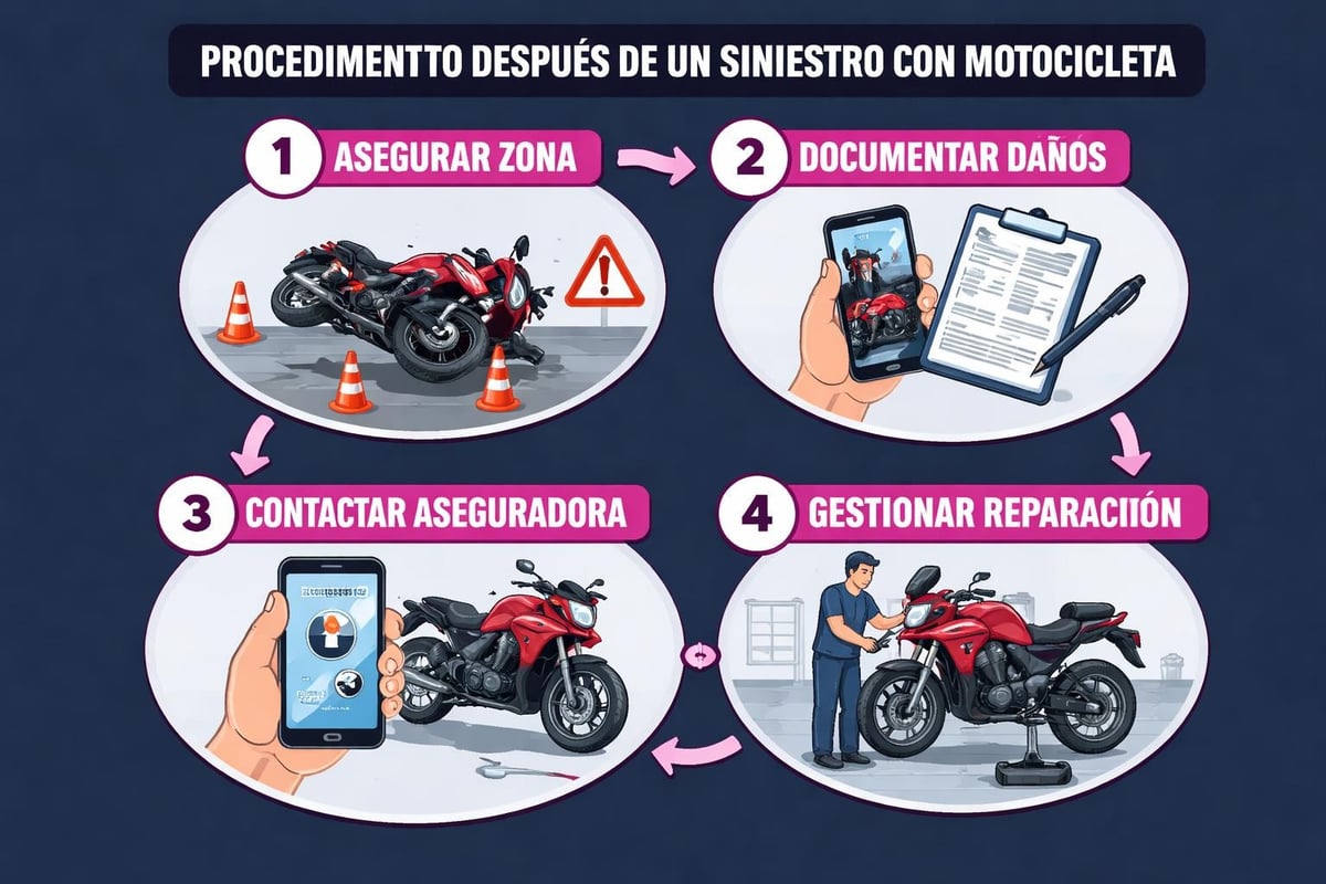 Pasos tras accidente de moto