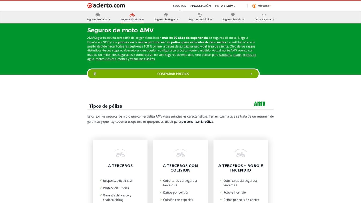 Seguro de moto de AMV Seguros